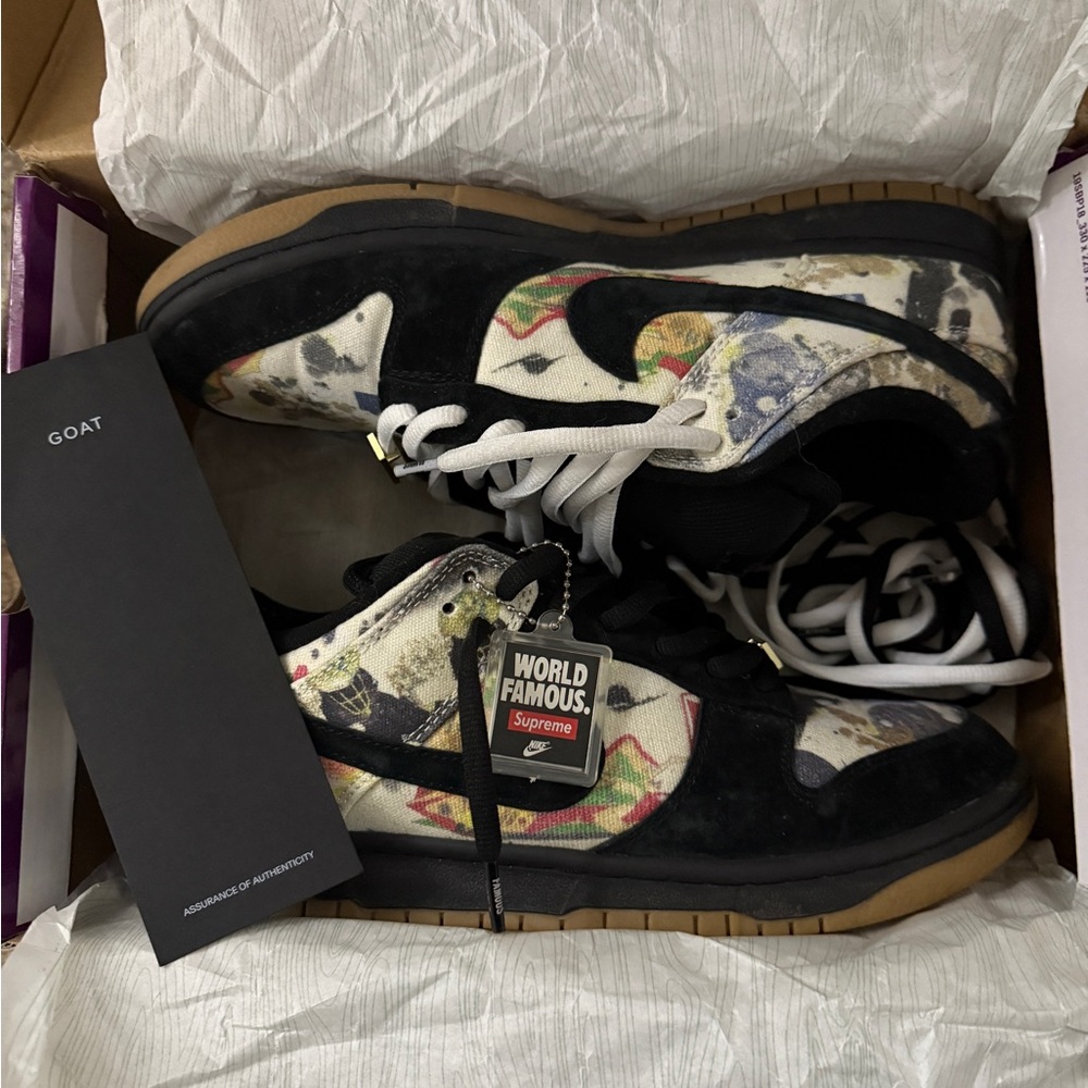 Supreme Black and White High-Top Sneakers